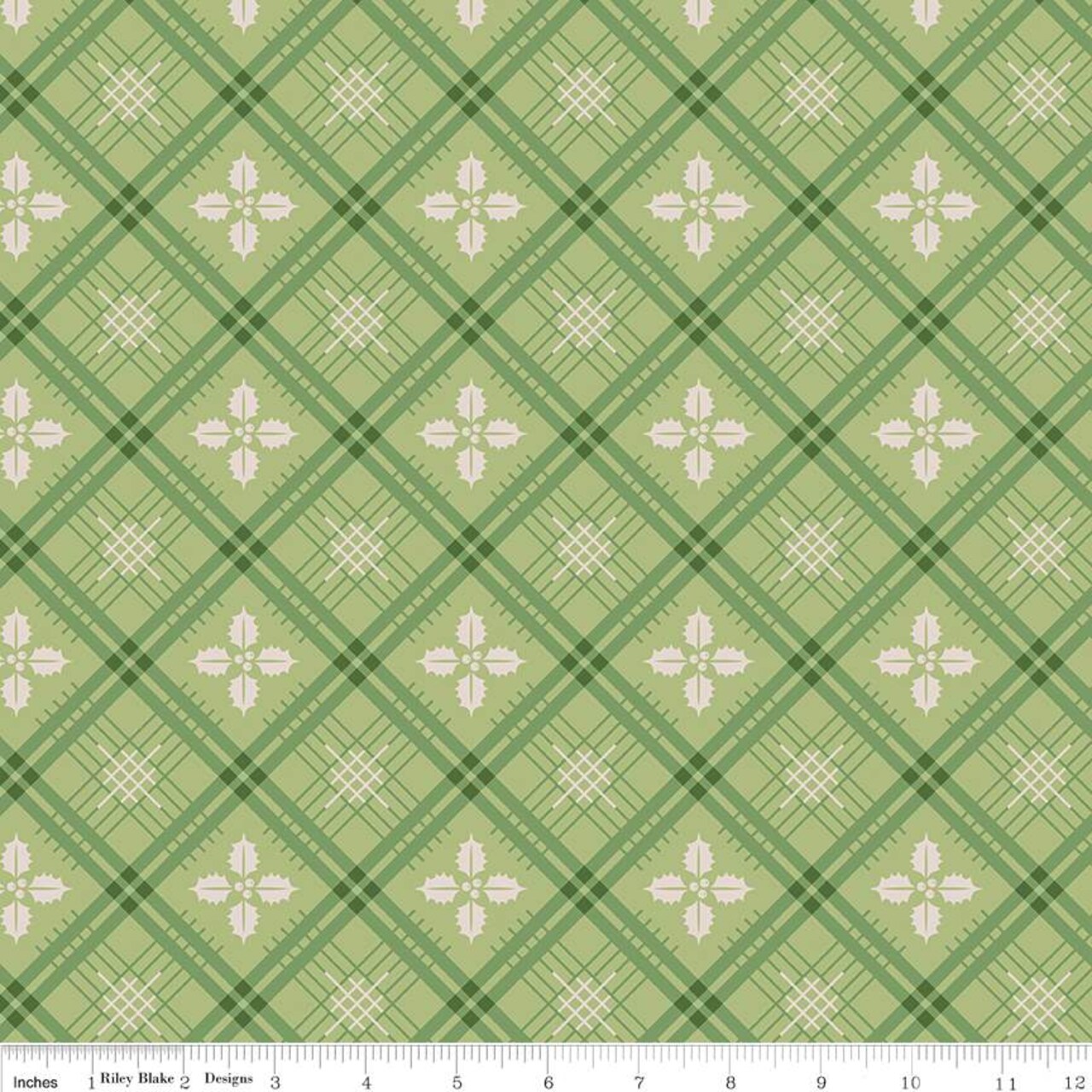 Fabric Riley Blake Lettuce Holly Home Town Holiday 108" Wide Back by the Quarter Yard WB14927-LETTUCE